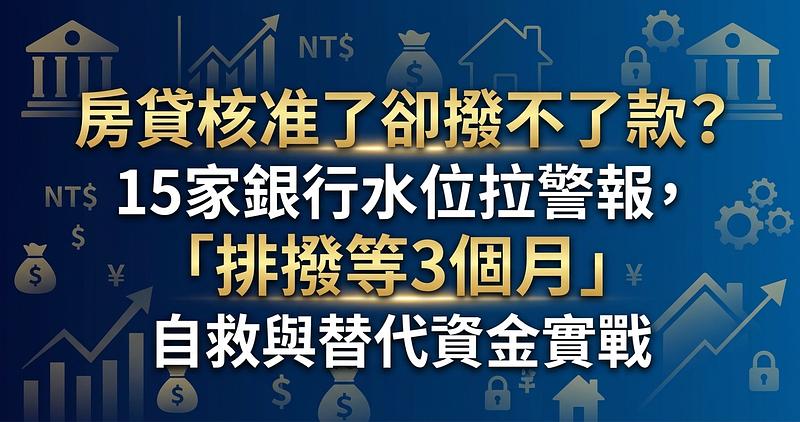 房貸核准了卻撥不了款？15家銀行水位拉警報，「排撥等3個月」自救與替代資金實戰